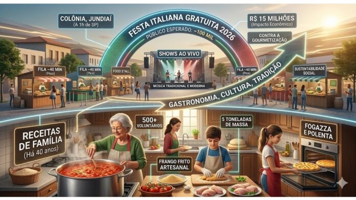 TRADIÇÃO À MESA: Festa Italiana gratuita a 1h de SP, desafia o turismo de massa com receitas de 40 anos.