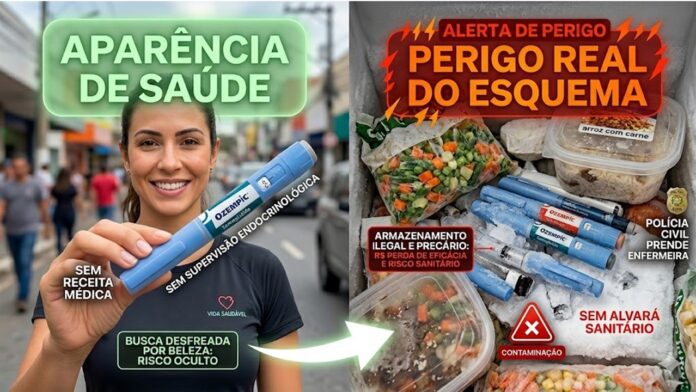 FLAGRANTE EM CASA BRANCA: Enfermeira é presa por venda ilegal de canetas emagrecedoras.