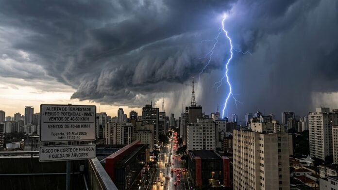 ALERTA DE TEMPESTADE COLOCA SÃO PAULO EM ESTADO DE ATENÇÃO MÁXIMA.