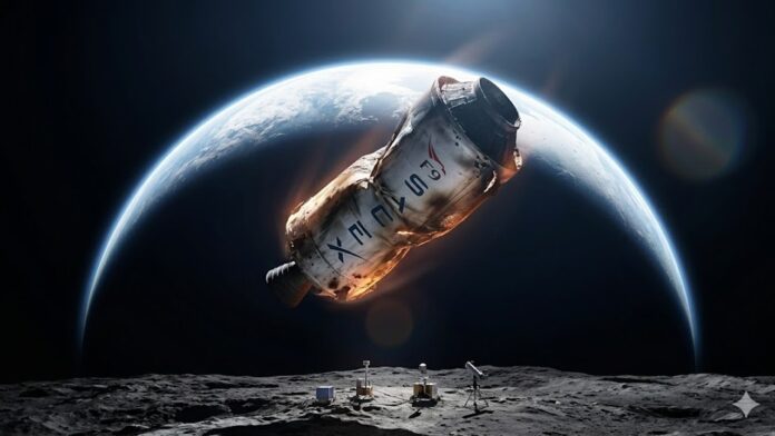 ALVO NO CÉU: Destroço de missão privada ruma para impacto violento contra satélite natural.